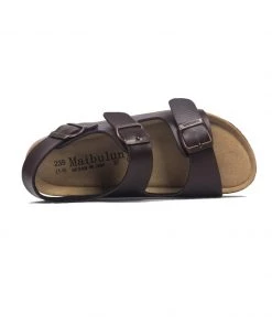 Maibulun - Brown Double-Strap Slingback Sandals