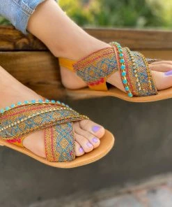 YL Bohemia Lace Detailed Akola Sandals - EN BLOOM