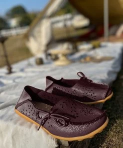 ATC Side Tie Laser Cut Round-Toe Loafers - MAMA LOVE