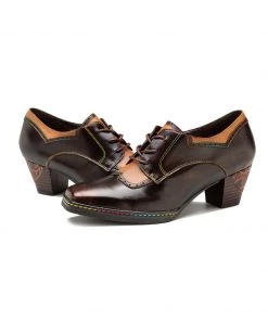 New In Shoes Soffia | Genuine Leather Embossed Block Brogue-Detail Heel Oxford Shoes 12 New In Shoes Soffia | Genuine Leather Embossed Block Brogue-Detail Heel Oxford Shoes