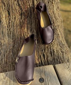 ATC Side Metallic Trim Leather Loafers - MAMA LOVE Shop Loafer