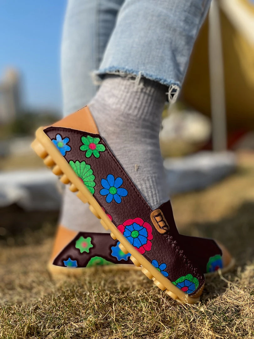 ATC Floral Print-Accent Leather Loafers - MAMA LOVE 5 ATC Floral Print-Accent Leather Loafers - MAMA LOVE