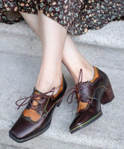 SOFFIA | Genuine Leather Blossom Embossed Back Heel Oxford Shoes 13 SOFFIA | Genuine Leather Blossom Embossed Back Heel Oxford Shoes