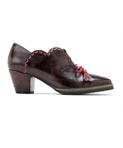 SOFFIA | Curve Ankle Floral Embossed Genuine Leather Loafers S/S 2022