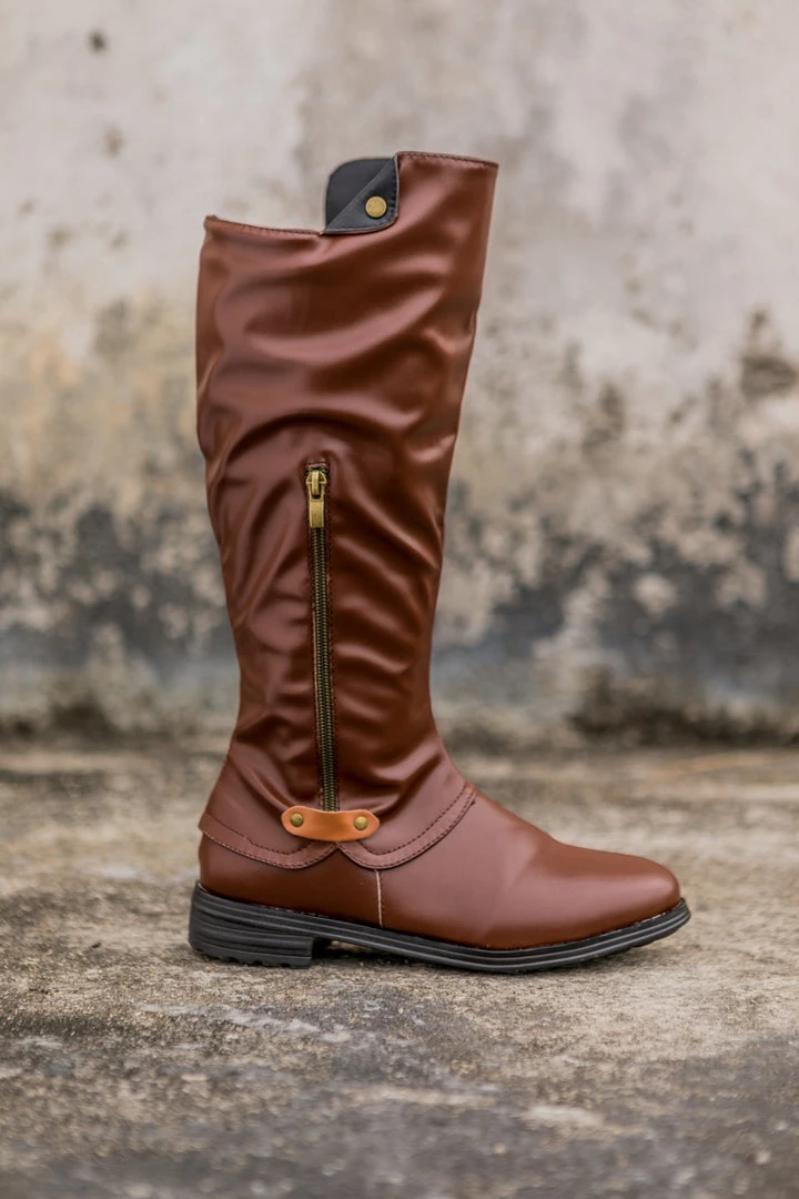 AL En Bloom | Side-Pocket Slouchy Long Boot - Brown 5 AL En Bloom | Side-Pocket Slouchy Long Boot - Brown