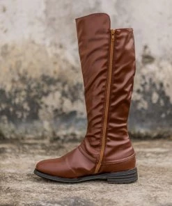 AL En Bloom | Side-Pocket Slouchy Long Boot - Brown 13 AL En Bloom | Side-Pocket Slouchy Long Boot - Brown