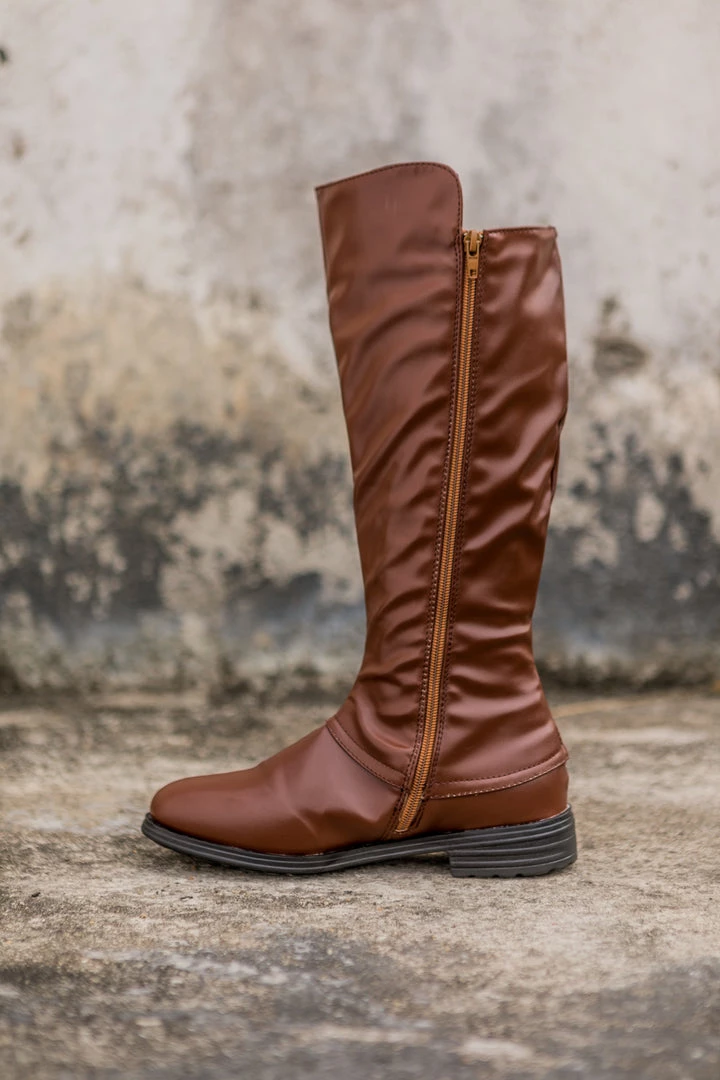AL En Bloom | Side-Pocket Slouchy Long Boot - Brown 6 AL En Bloom | Side-Pocket Slouchy Long Boot - Brown