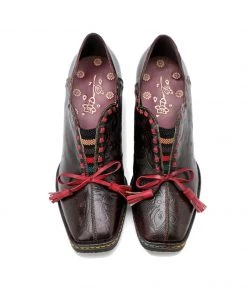 SOFFIA | Curve Ankle Floral Embossed Genuine Leather Loafers S/S 2022