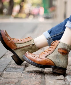 New In Shoes SOFFIA | Zip Trim Stitch Detailed Head Genuine Leather Ankle Combat Boots