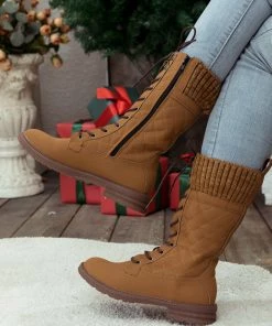 YL New In Shoes En Bloom | Brown Plaid Pattern Sock-Lined Boot