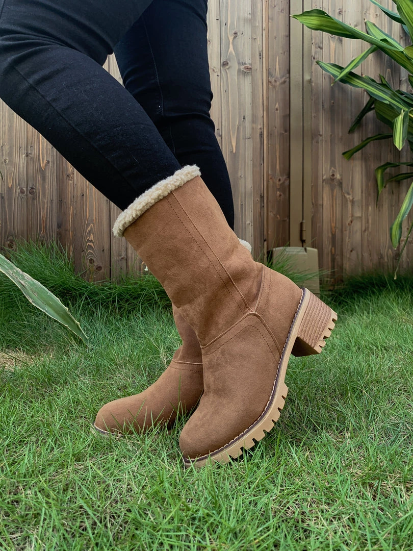 YL En Bloom | Brown Plush-Lined Fold-Over Boot New In Shoes 6 YL En Bloom | Brown Plush-Lined Fold-Over Boot New In Shoes