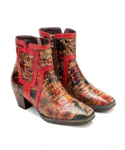 SOFFIA | Terracotta Warriors Vintage Genuine Leather Mid Heel Ankle Boots