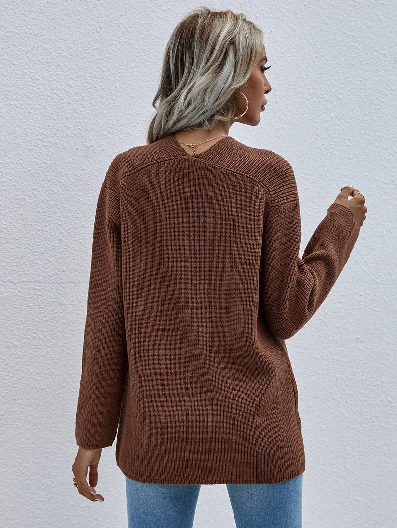 MY Smaibulun | Brown Marjorie V-neck Knit Sweater New In Clothing 6 MY Smaibulun | Brown Marjorie V-neck Knit Sweater New In Clothing