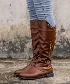 AL En Bloom | Side-Pocket Slouchy Long Boot - Brown 14 AL En Bloom | Side-Pocket Slouchy Long Boot - Brown