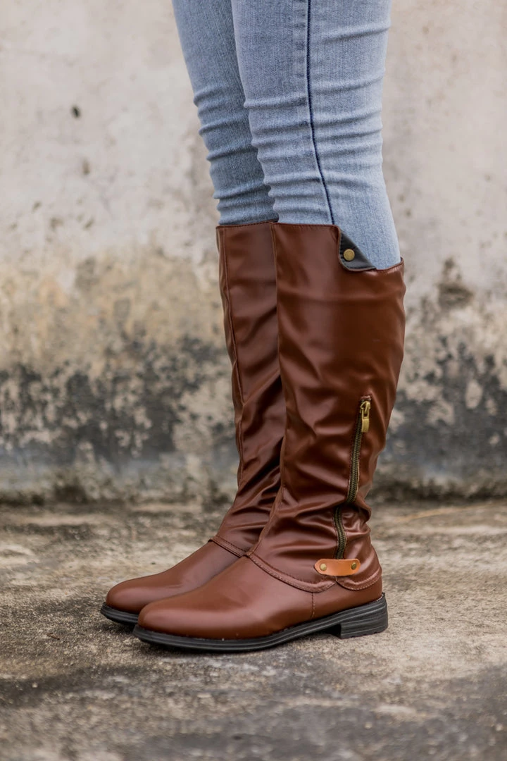 AL En Bloom | Side-Pocket Slouchy Long Boot - Brown 7 AL En Bloom | Side-Pocket Slouchy Long Boot - Brown