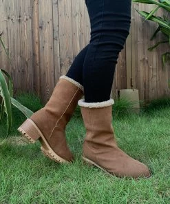 YL En Bloom | Brown Plush-Lined Fold-Over Boot New In Shoes 16 YL En Bloom | Brown Plush-Lined Fold-Over Boot New In Shoes