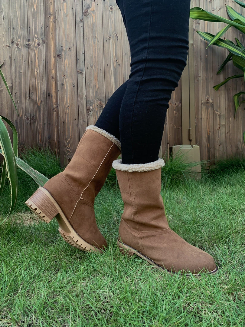 YL En Bloom | Brown Plush-Lined Fold-Over Boot New In Shoes 7 YL En Bloom | Brown Plush-Lined Fold-Over Boot New In Shoes