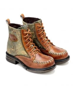 New In Shoes SOFFIA | Zip Trim Stitch Detailed Head Genuine Leather Ankle Combat Boots