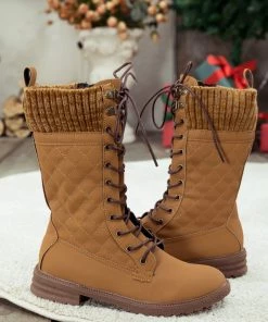 YL New In Shoes En Bloom | Brown Plaid Pattern Sock-Lined Boot