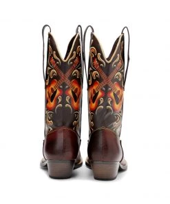 Soffia | Genuine Leather Brown Guitar Cowboy Knee Western Boots
