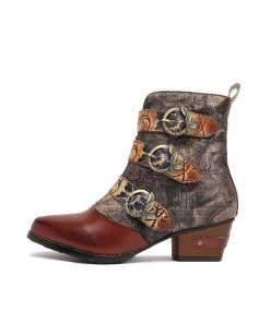 RXD SOFFIA | Genuine Leather Tri-Strap Font Zip Ankle Boots NEW ARRIVALS