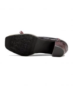 SOFFIA | Curve Ankle Floral Embossed Genuine Leather Loafers S/S 2022