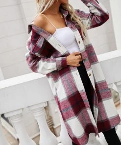 YBL Smaibulun | Plaid Button-Up Jacket Dress New In Clothing