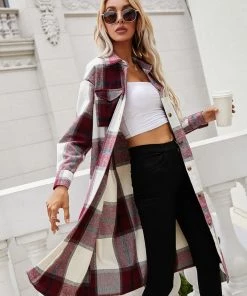 YBL Smaibulun | Plaid Button-Up Jacket Dress New In Clothing