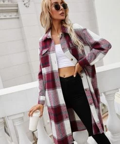 YBL Smaibulun | Plaid Button-Up Jacket Dress New In Clothing