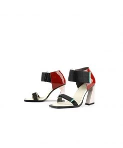 Jady Rose JadyRose | ALIDIA Block Color Leather Heel Sandal