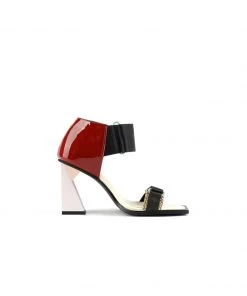 Jady Rose JadyRose | ALIDIA Block Color Leather Heel Sandal