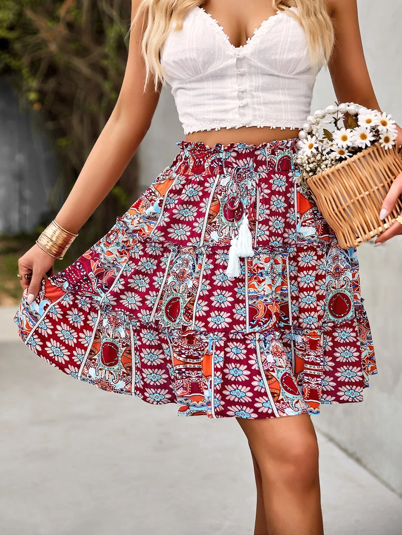 LORAYNE MINI SKIRT - BURGUNDY 4 LORAYNE MINI SKIRT - BURGUNDY