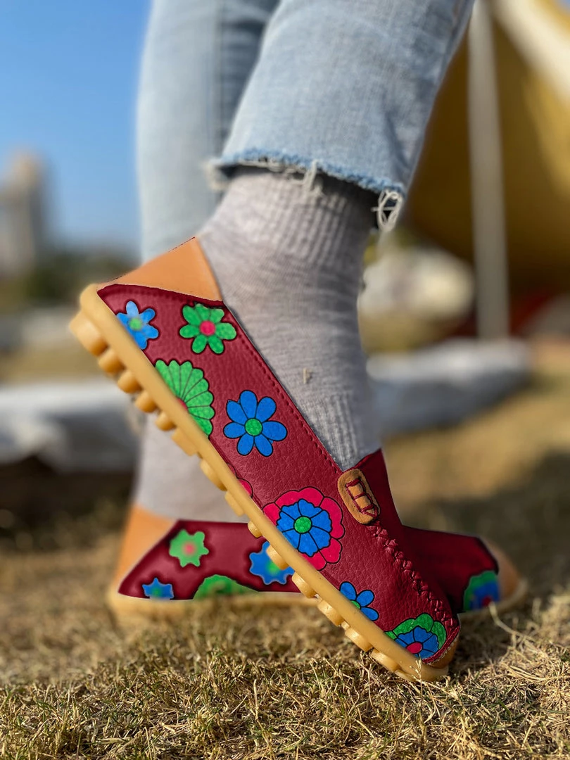 ATC Floral Print-Accent Leather Loafers - MAMA LOVE 8 ATC Floral Print-Accent Leather Loafers - MAMA LOVE