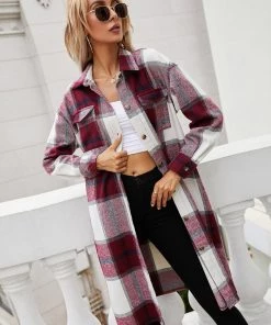 YBL Smaibulun | Plaid Button-Up Jacket Dress New In Clothing