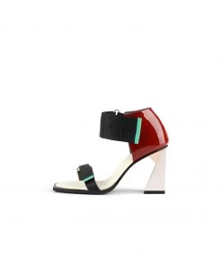 Jady Rose JadyRose | ALIDIA Block Color Leather Heel Sandal