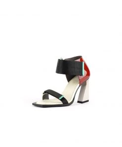 Jady Rose JadyRose | ALIDIA Block Color Leather Heel Sandal