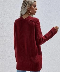 MY New In Clothing Smaibulun | Burgundy Marjorie V-neck Knit Sweater