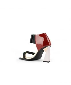 Jady Rose JadyRose | ALIDIA Block Color Leather Heel Sandal