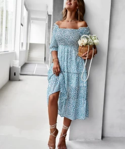 DY NEW ARRIVALS LAURISA MIDI DRESS - CADET BLUE