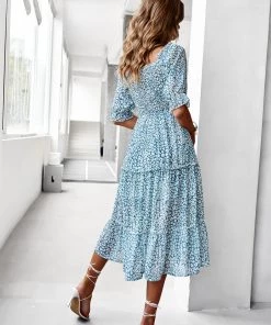 DY NEW ARRIVALS LAURISA MIDI DRESS - CADET BLUE