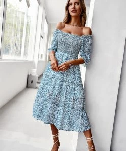 DY NEW ARRIVALS LAURISA MIDI DRESS - CADET BLUE