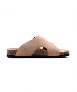 GLF Maibulun | Camel Criss Cross Wrap Suede Sandals Slides