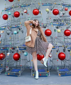 YBL New In Clothing Smaibulun Doll | Camel Asymmetrical Zip-Front Fleece Jacket