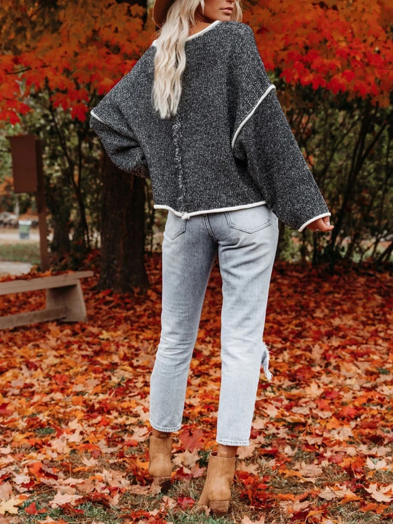 MY New In Clothing Smaibulun | STEPHANIE Charcoal Widen Neckline Knit Pullover 3 MY New In Clothing Smaibulun | STEPHANIE Charcoal Widen Neckline Knit Pullover