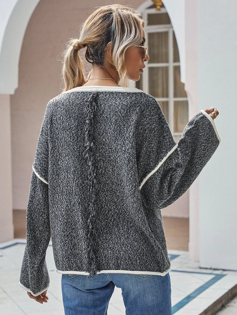 MY New In Clothing Smaibulun | STEPHANIE Charcoal Widen Neckline Knit Pullover 7 MY New In Clothing Smaibulun | STEPHANIE Charcoal Widen Neckline Knit Pullover