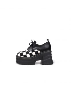 Jady Rose JadyRose | Chess Pattern Upper Leather Chunky Heel Oxford New In Shoes 8 Jady Rose JadyRose | Chess Pattern Upper Leather Chunky Heel Oxford New In Shoes