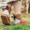 XH SMAIBULUN UGG™ | Back Sequins Ribbon Bow Faux Fur-Lined Suede Boots - Chestnut NEW ARRIVALS