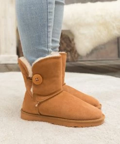 XH New In Shoes SMAIBULUN UGG™ | Faux Fur-Lined Classic Side Button Boots
