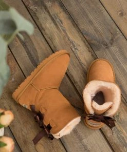 XH New In Shoes SMAIBULUN UGG™ | Back Ribbon Double-Bow Suede Boots
