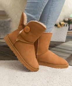 XH New In Shoes SMAIBULUN UGG™ | Faux Fur-Lined Classic Side Button Boots